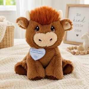 Aurora Buster Bull Stuffed Animal 8.5” Precious Moments Farm Plush NWT Nursery